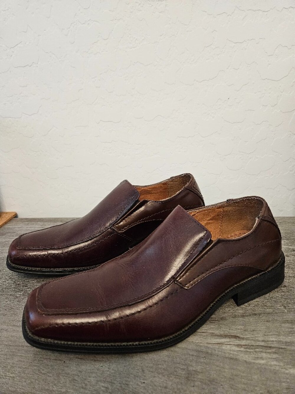Joseph Abboud Men’s Leather Loafers Rich Brown Slip On Shoes Size 8.5M